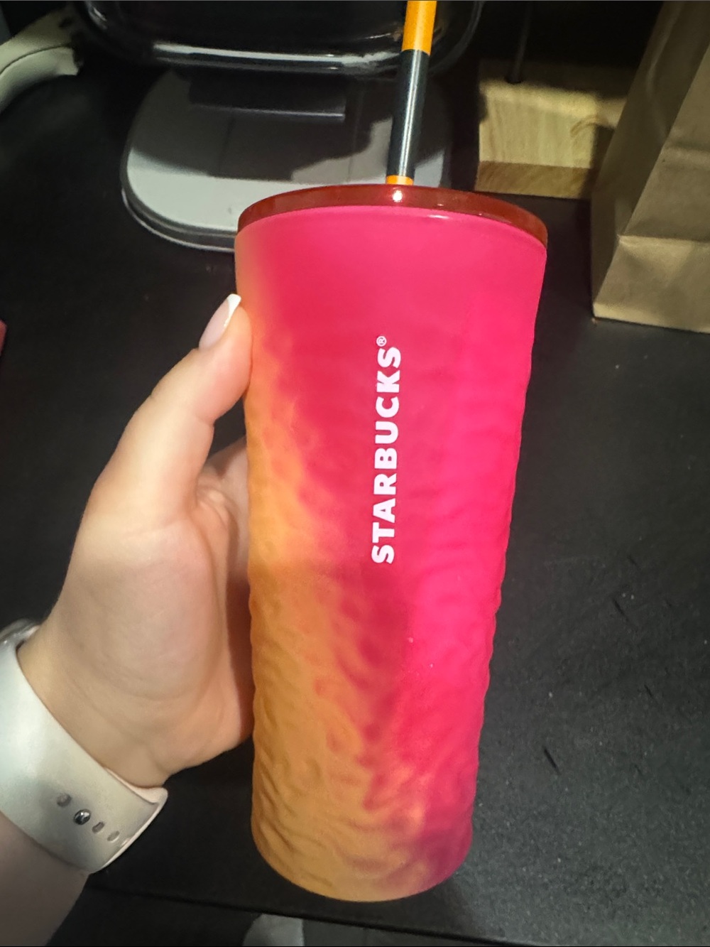 Starbucks color changing glass 18oz